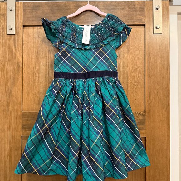 JANIE AND JACK GREEN AND BLUE PLAID DRESS - NWT - GIRLS SIZE 8 - Picture 1 of 10